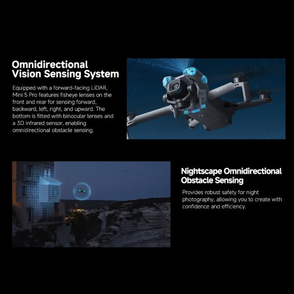 DJI Mini 5 Pro One-Inch Mini Aerial Photography Drone with Omnidirectional Active Obstacle Avoidance, Intelligent Follow, Lightweight, High-Definition, Professional, Lossless Vertical Shooting, Entry-Level Lightweight UAV