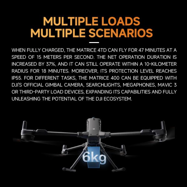 DJI Matrice 400 Surveying Drone Aerial Photography 4K Aircraft Jingwei M400 Medium Flagship Model [Includes 1 Battery, Battery Case, Remote Controller, Flagship Insurance]