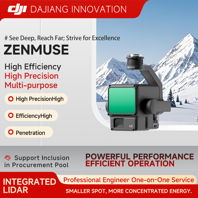 DJI Zenmuse L2 LiDAR Three-Axis Gimbal Mapping Camera Mount Real-Time Point Cloud High-Definition Aerial Photography Forestry/Engineering Compatible with M350 RTK Drone