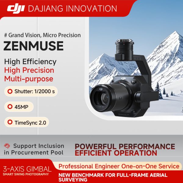 DJI Zenmuse P1 full-frame three-axis gimbal camera mount, 2D and 3D mapping, close-range surveying, high-definition aerial photography, compatible with M350RTK drone