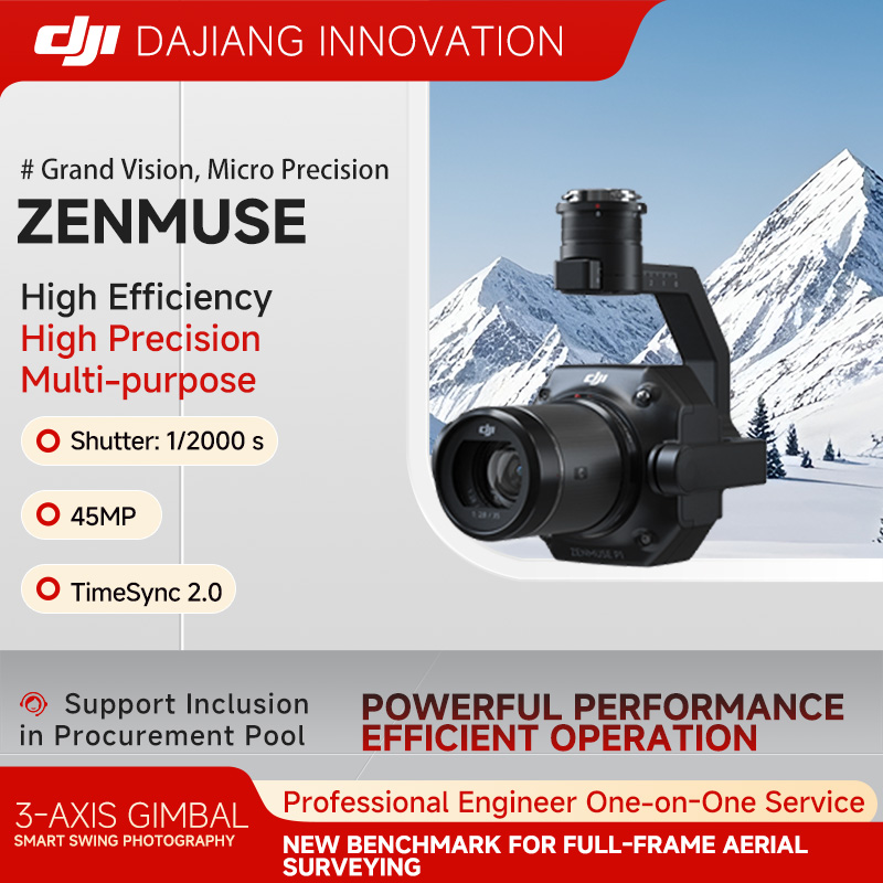 DJI Zenmuse P1 full-frame three-axis gimbal camera mount, 2D and 3D mapping, close-range surveying, high-definition aerial photography, compatible with M350RTK drone