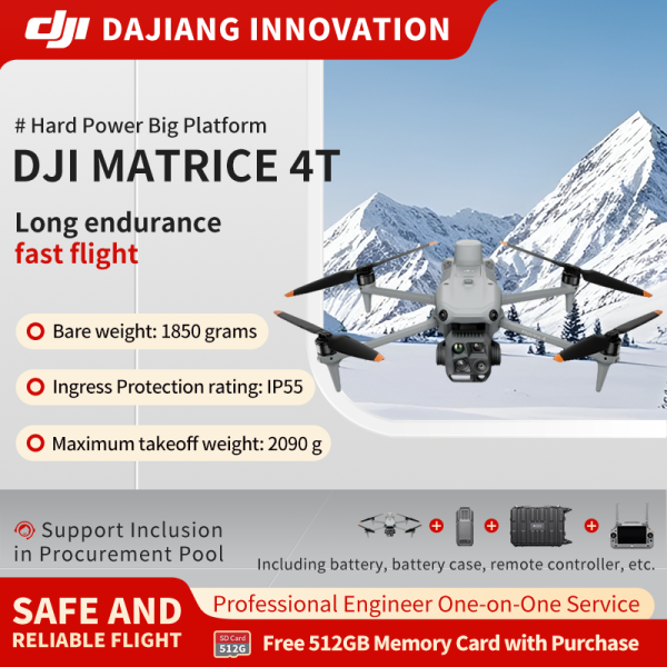 DJI Drone DJI Matrice 4T High-Definition Aerial Camera Thermal Imaging Infrared Drone Jingwei M4T Kit [Includes Battery, RTK, Safety Case, Flagship Insurance]