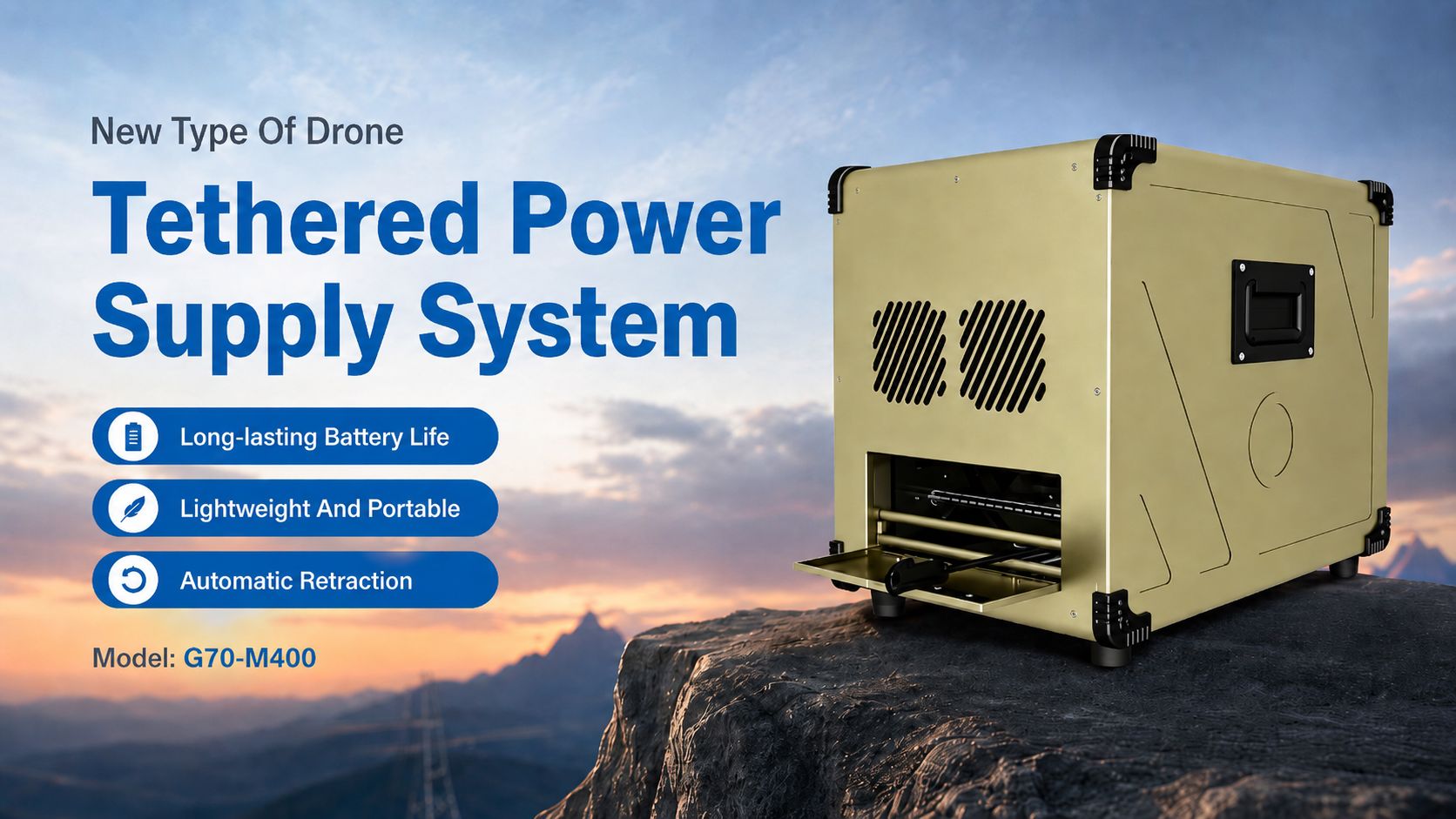 G70 tethered drone power supply for DJI Matrice 400 product overview